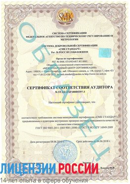 Образец сертификата соответствия аудитора №ST.RU.EXP.00005397-3 Салехард Сертификат ISO/TS 16949